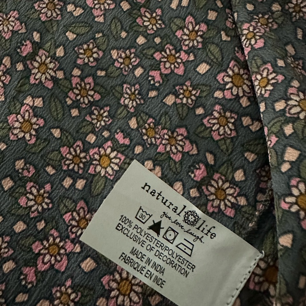 NATURAL LIFE Navy Blue and Pink Floral Maxi Dress - Picture 8 of 9